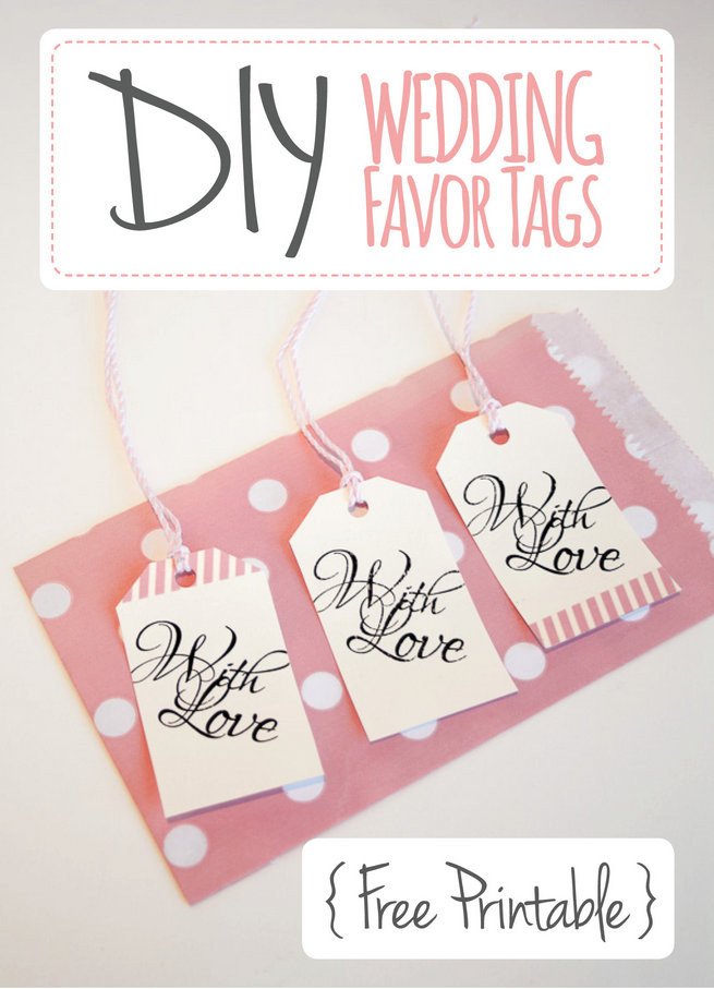 Wedding Favor Tags "With Love" Luggage Tag Printable