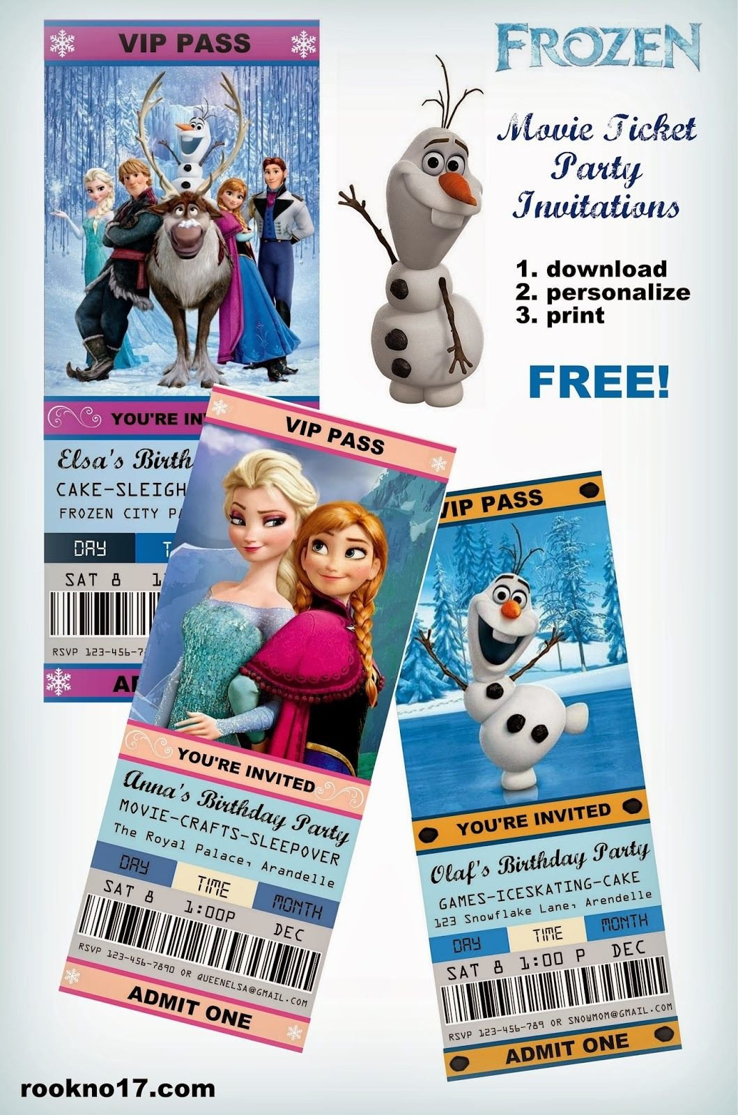 Free Frozen Invitations on Pinterest