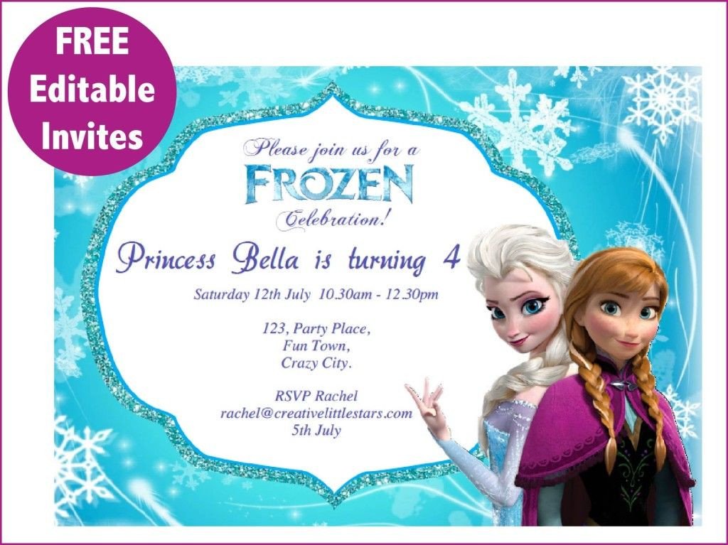 frozen printables free Free Frozen invite 01