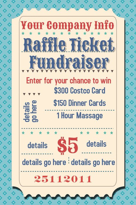Raffle Ticket Fundraiser Movie Party Flyer Poster Template
