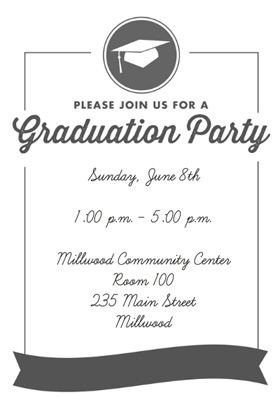 "Ribbon Graduation" printable invitation template
