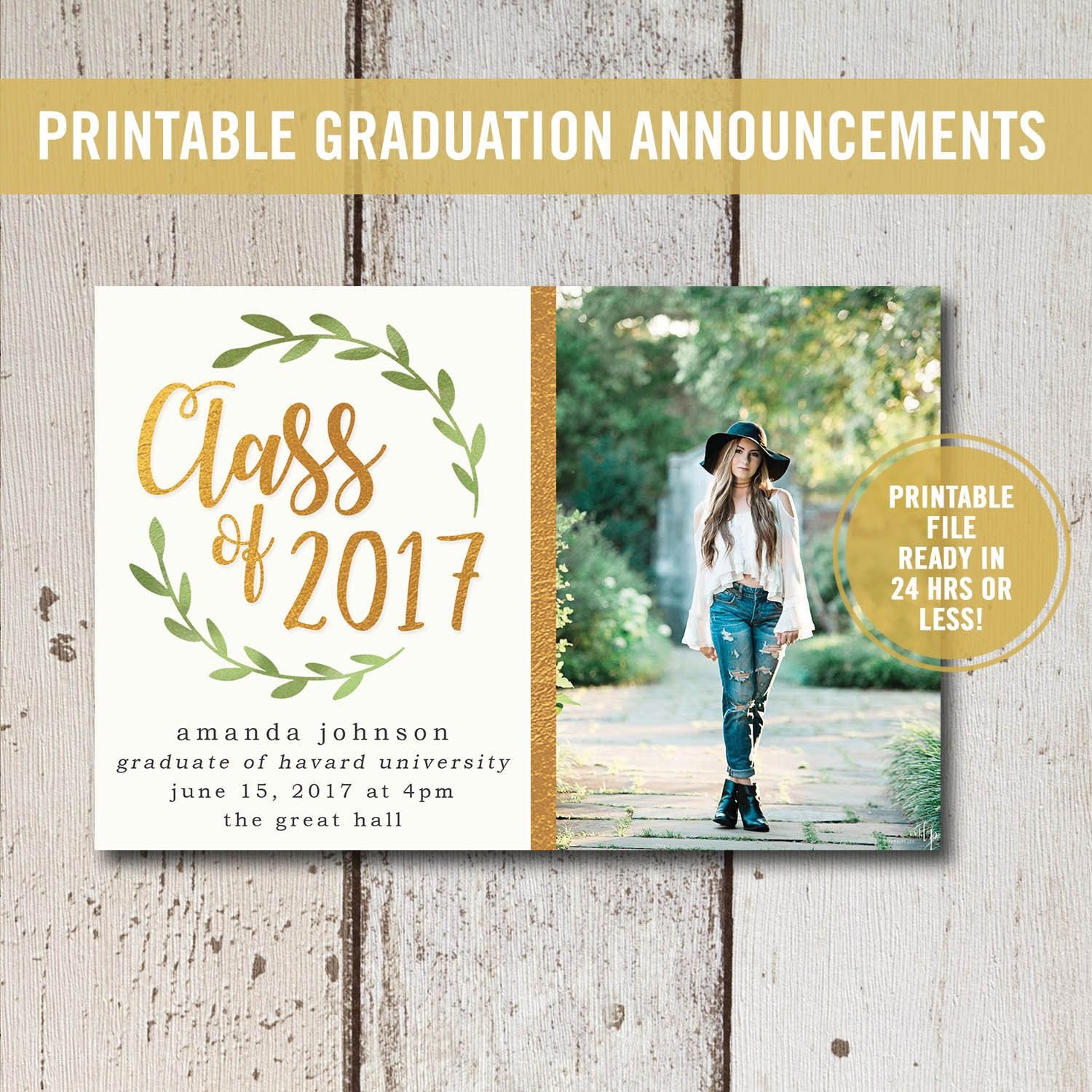 College Graduation Invitation Printable High School