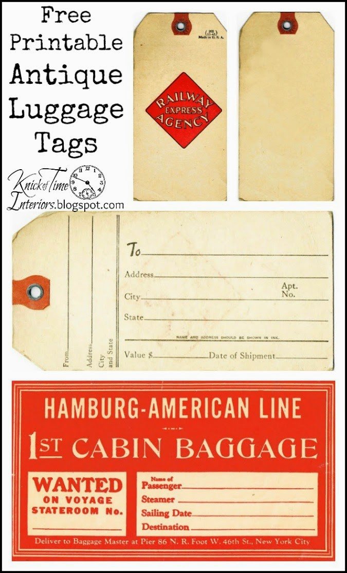 Antique Graphics Wednesday Vintage Luggage Tags