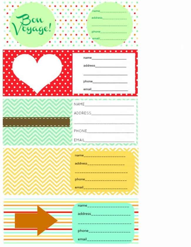 Printable Luggage Tags and Packing Checklist The Pretty Bee