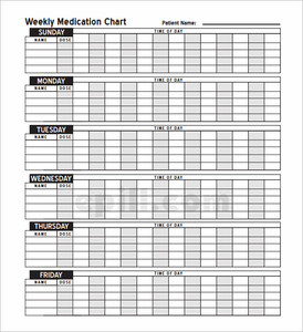 Free Weekly Medication Chart To Print