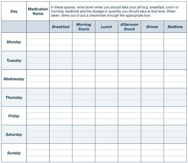 Printable Daily Medication Schedule Chart kathy