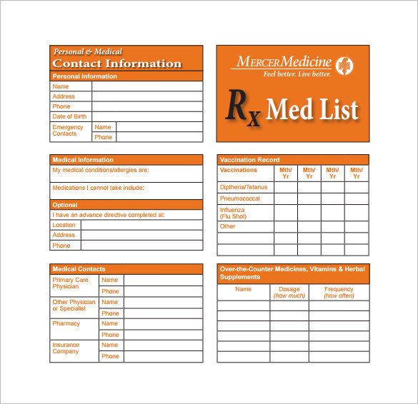 8 Medication Card Templates DOC PDF