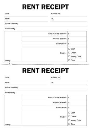 FREE Rent Receipt Templates Download or Print