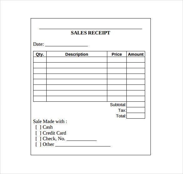 Sales Receipt Template 10 Download Free Documents in
