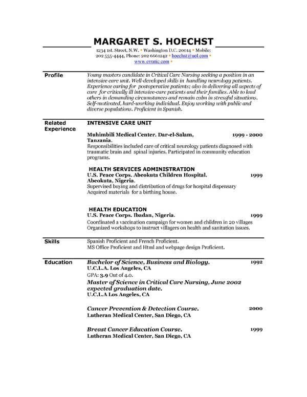 Free Printable Resume Template Free Printable Resume