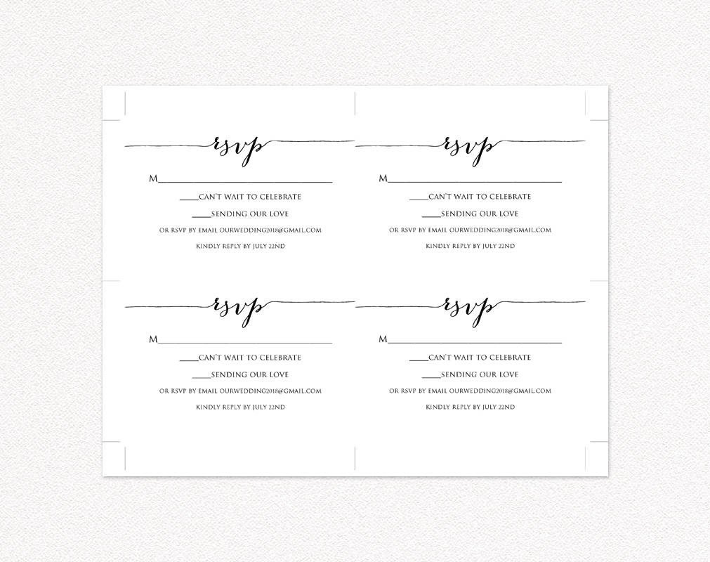 RSVP Card Printable Template · Wedding Templates and