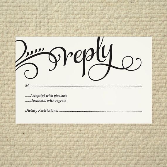 Wedding RSVP Love and Cherish Script DIY Printable