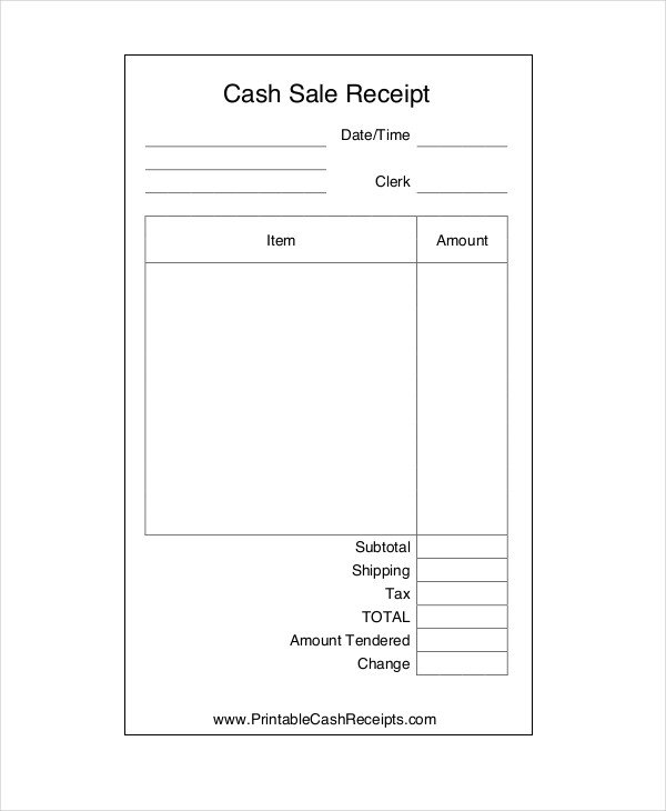 Cash Receipt Template 15 Free Word PDF Documents