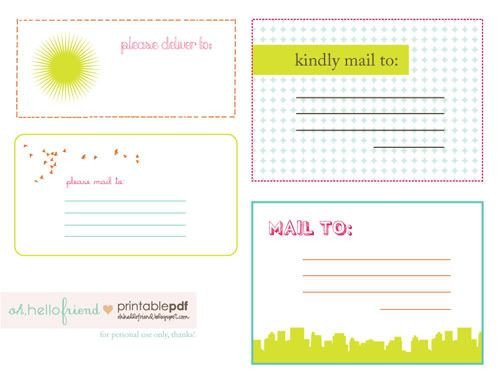 Free Printable Cute Mailing Labels Freebies