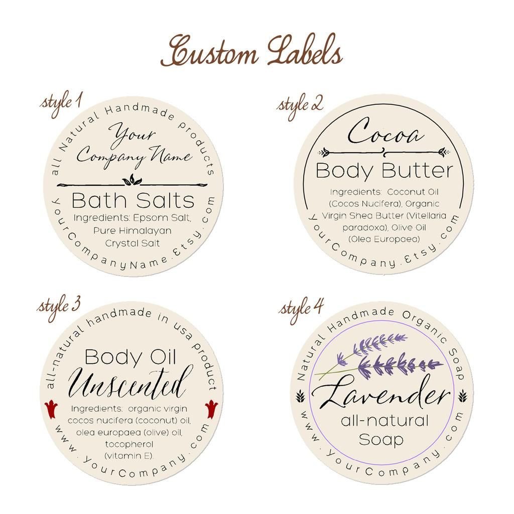 Predesigned Personalized Labels Bath and body 60 pk