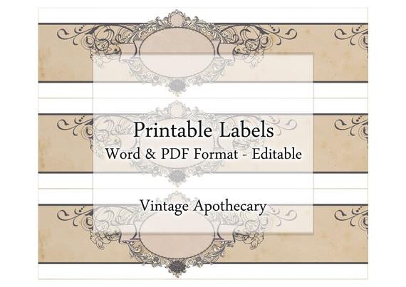 Soap Labels Printable Apothecary Editable Label Band