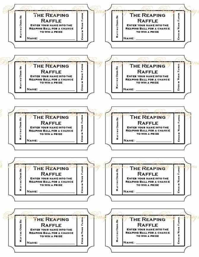 Free Printable Raffle Ticket Template printable numbered