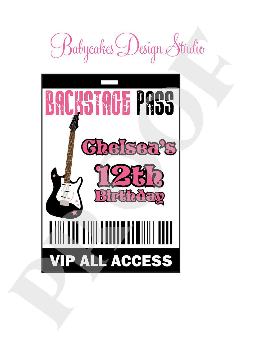 RockstarVIP Backstage Pass VIP DIY Print Your Own