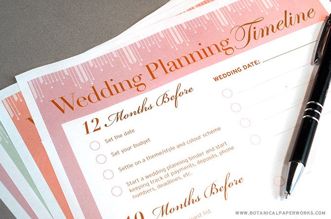 free printable Wedding Planning Timeline