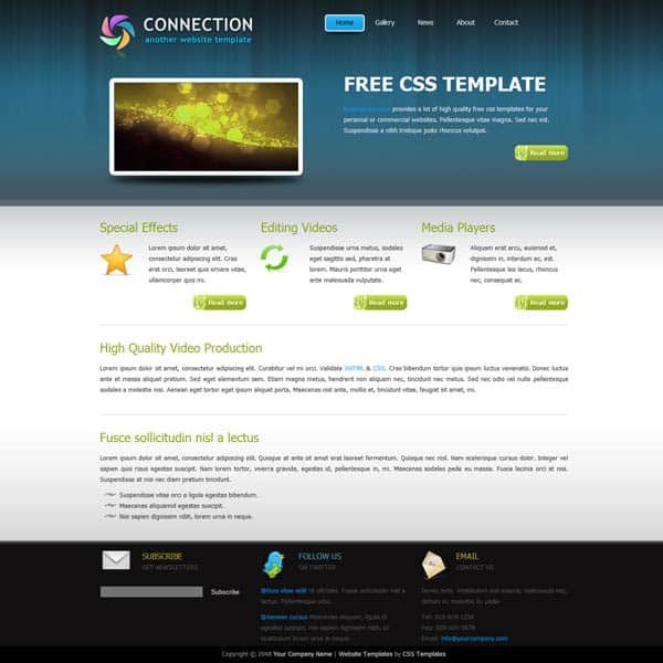25 Free Dreamweaver CSS Templates Available To Download
