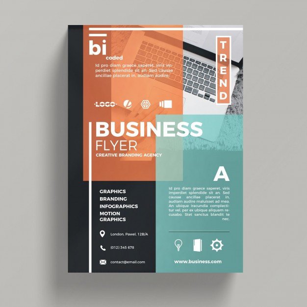 Abstract corporate business flyer template PSD file
