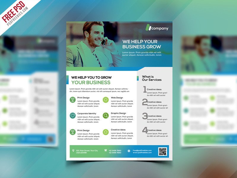 Clean Business Flyer Template Free PSD by PSD Freebies