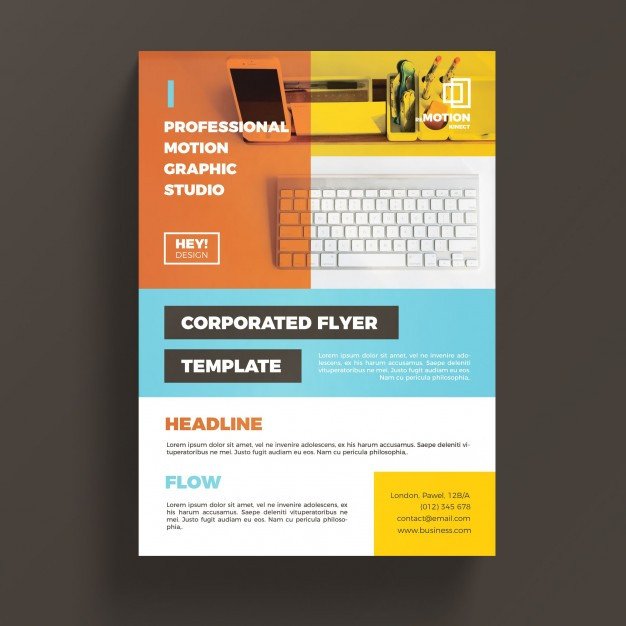 Colorful corporate business flyer template PSD file