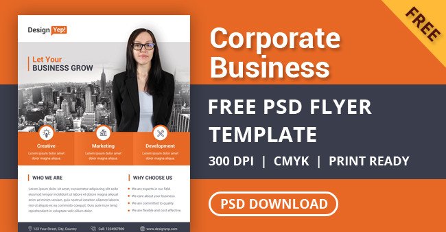 Free Corporate Business Flyer PSD Template DesignYep