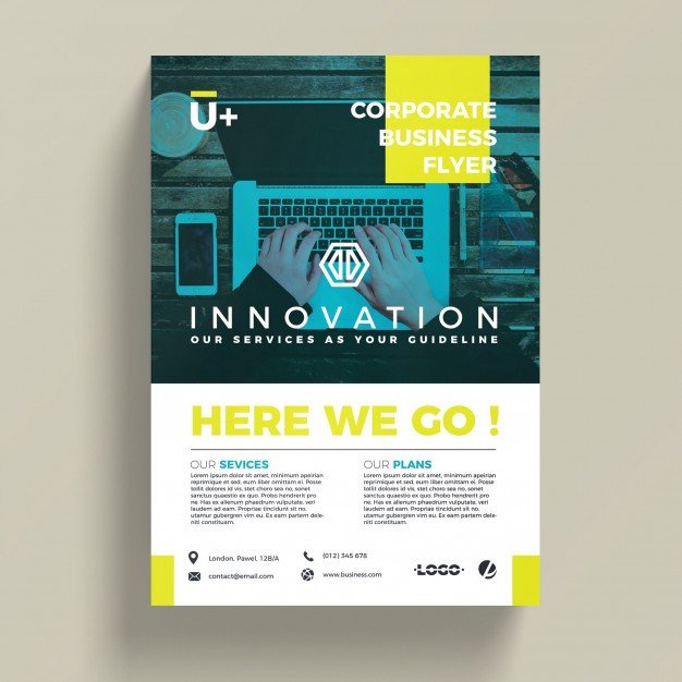 Innovative corporate business flyer template PSD file