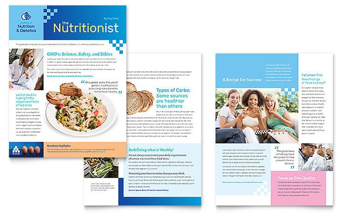 Dietitian Newsletter Template Word & Publisher