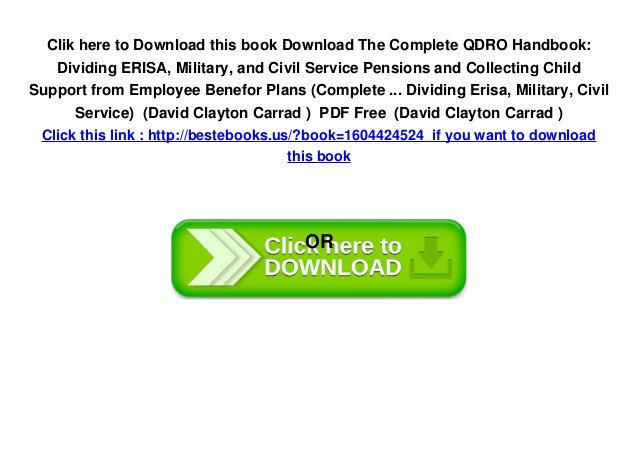 Download The plete QDRO Handbook Dividing ERISA