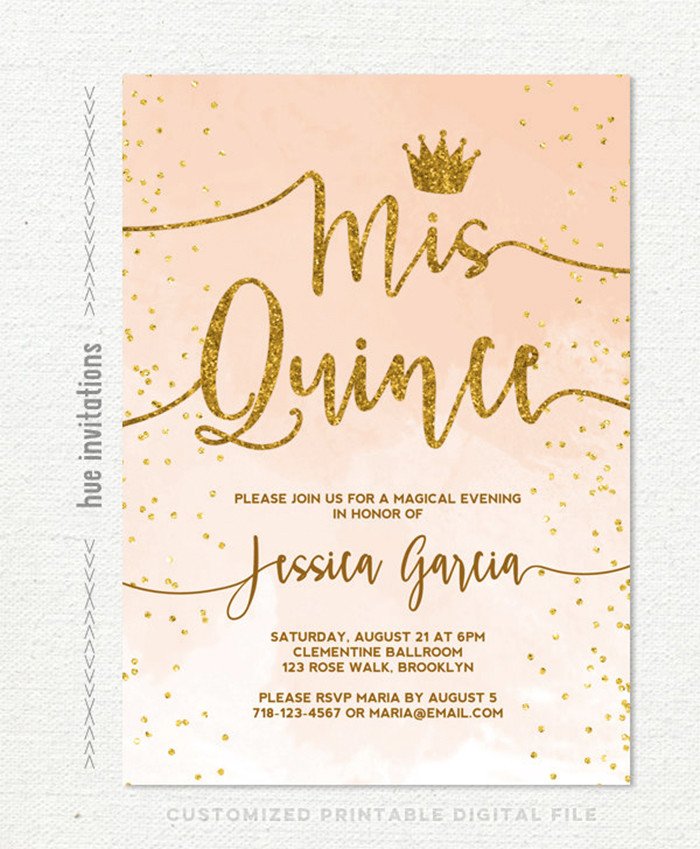35 Beautiful and Unique Quinceanera Invitations Templates
