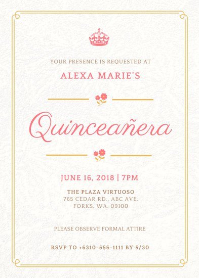 Customize 43 Quinceanera Invitation templates online Canva