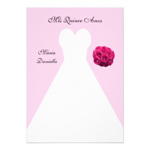 Pink Quince Anos Quinceanera Invitation Template 5" X 7