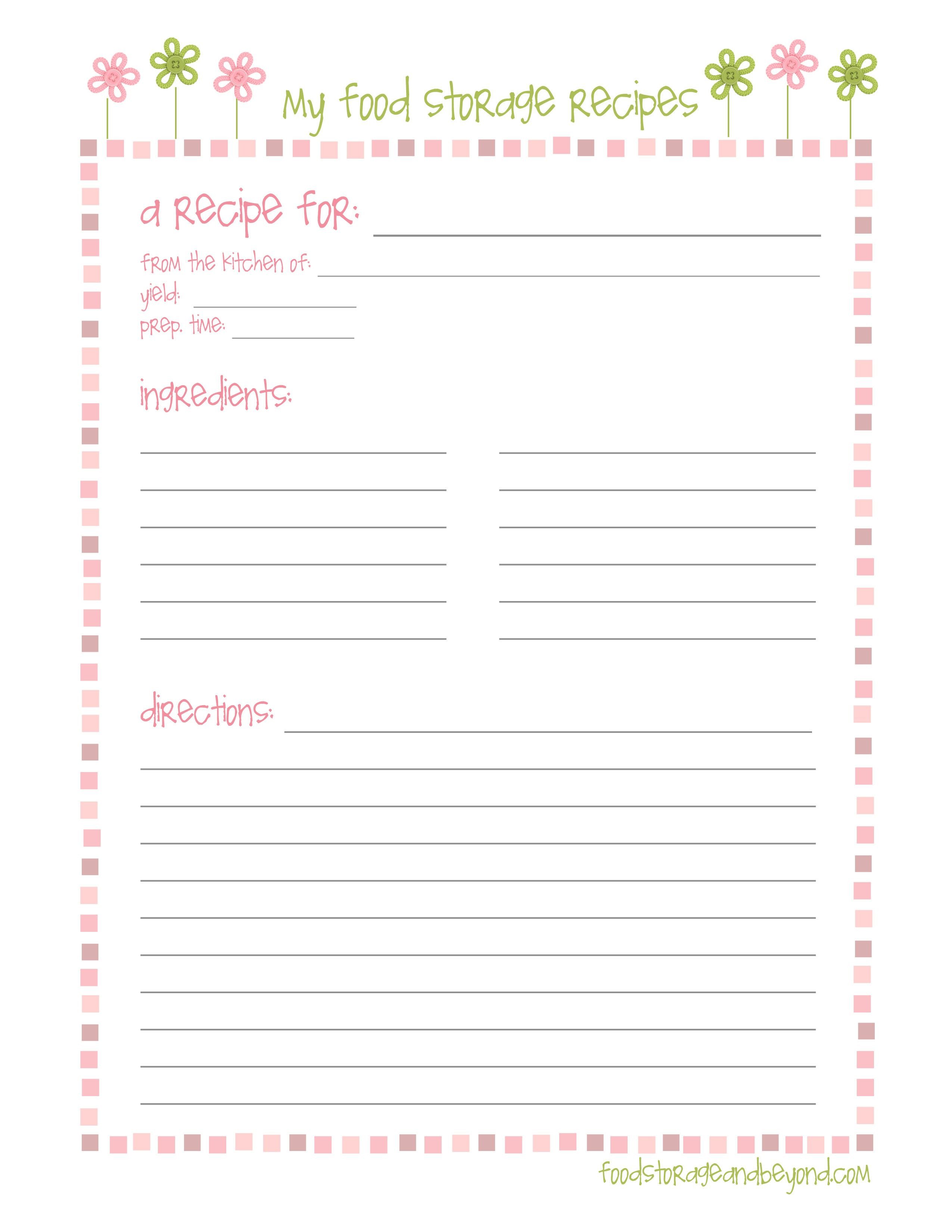 Printable recipe pages Coloring pages for adults