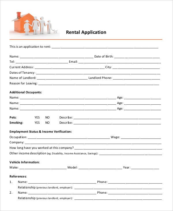 17 Printable Rental Application Templates