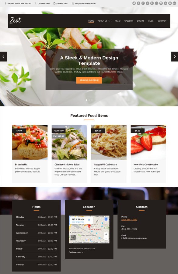 34 Restaurant HTML5 Website Themes & Templates
