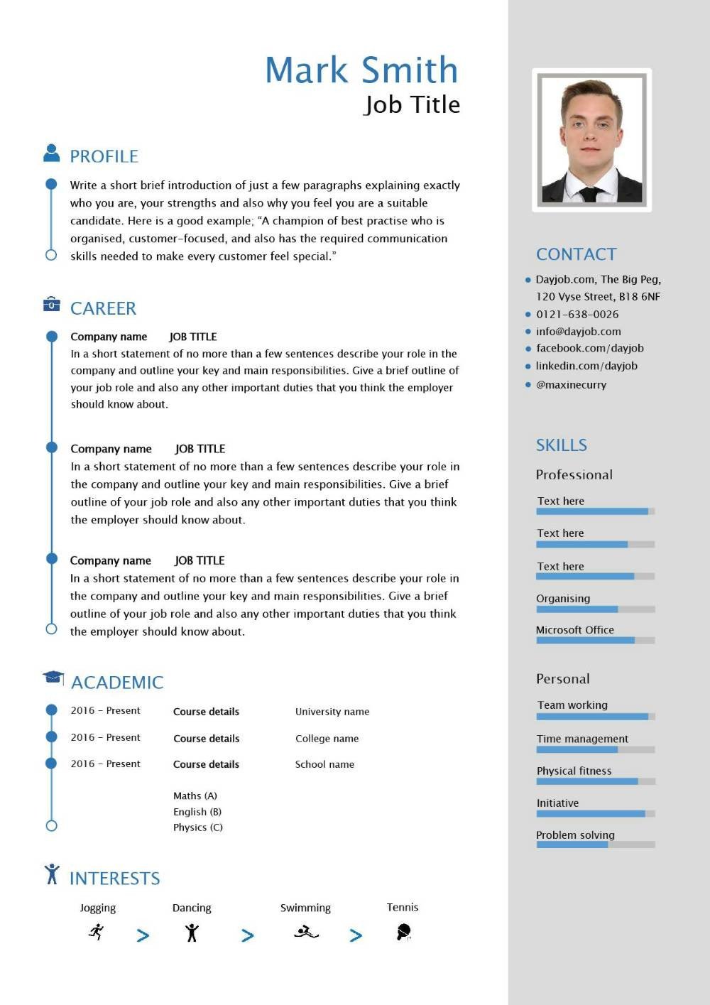 Free able CV template examples career advice how