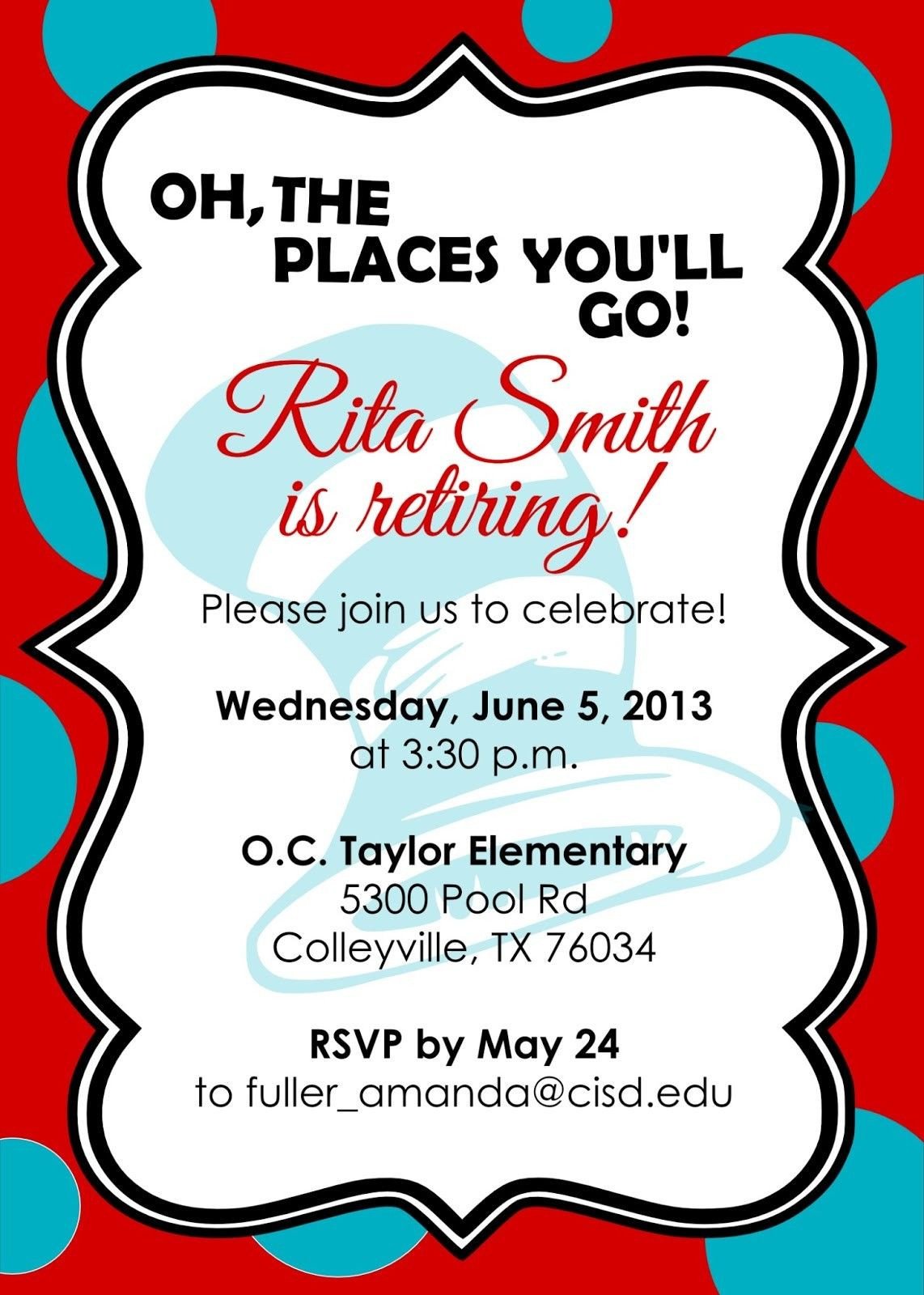 Retirement Party Invitations Free Templates