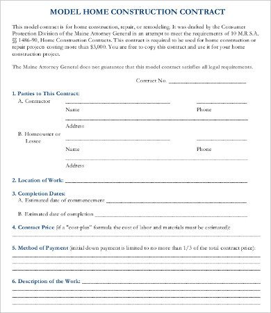 17 Sample Construction Contract Templates Word Apple