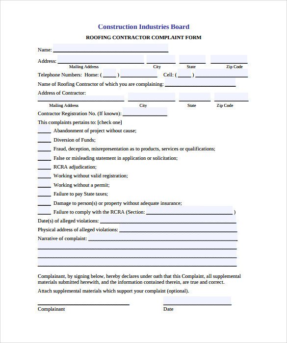 Roofing Contract Template 9 Download Documents in PDF