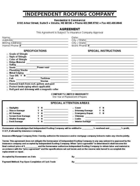 Roofing Contract Templates Find Word Templates