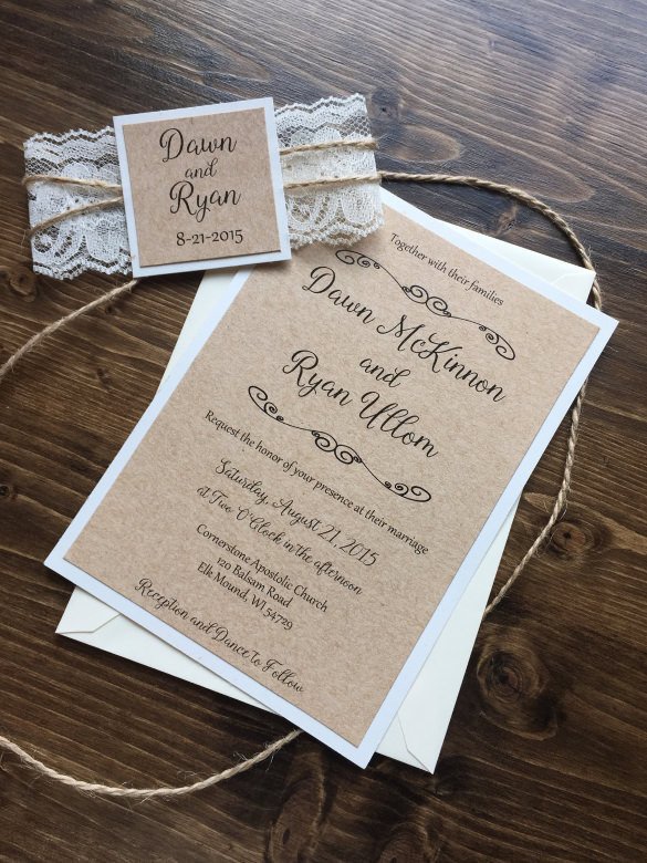 28 Rustic Wedding Invitation Design Templates PSD AI