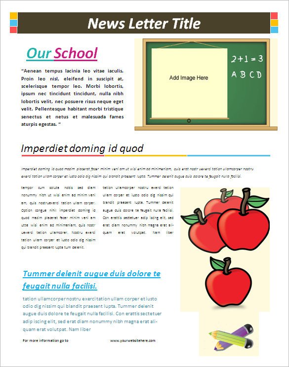 5 School Newsletter Templates DOC PDF