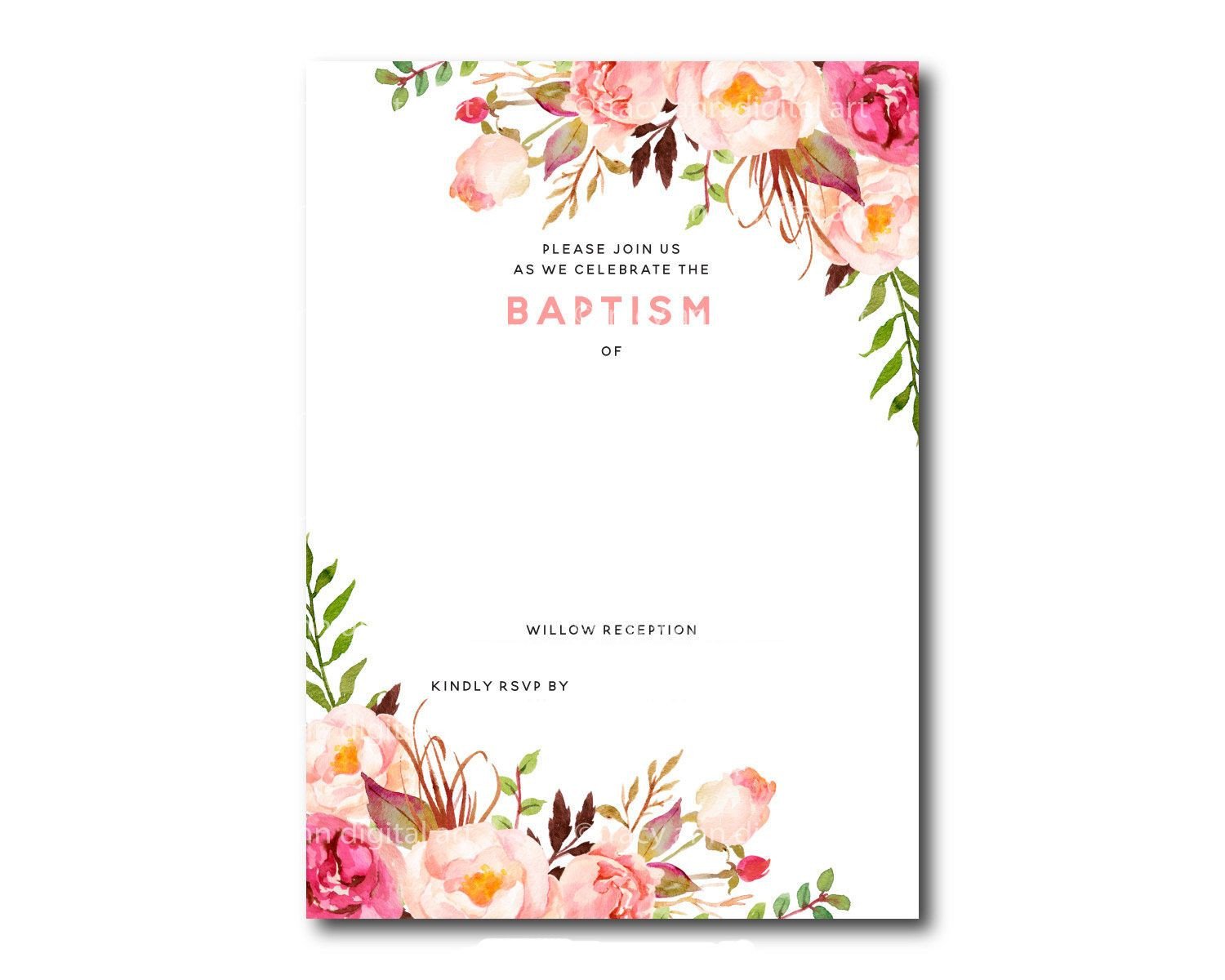 Awesome FREE Template Free Printable Baptism Floral
