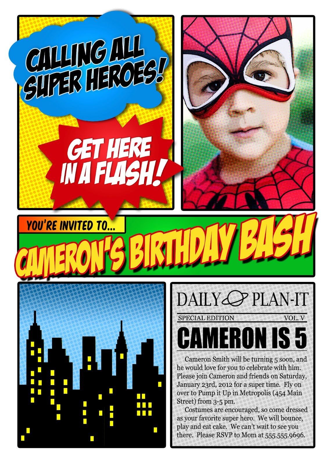Free Superhero Invitation Maker invitation