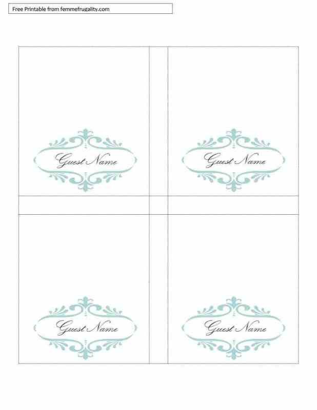 Free Printable Table Tents Template