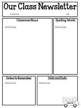 FREE Editable Classroom Newsletter Template Power Point