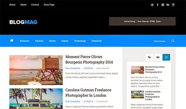 Blogmag Clean & Responsive Blogger Template