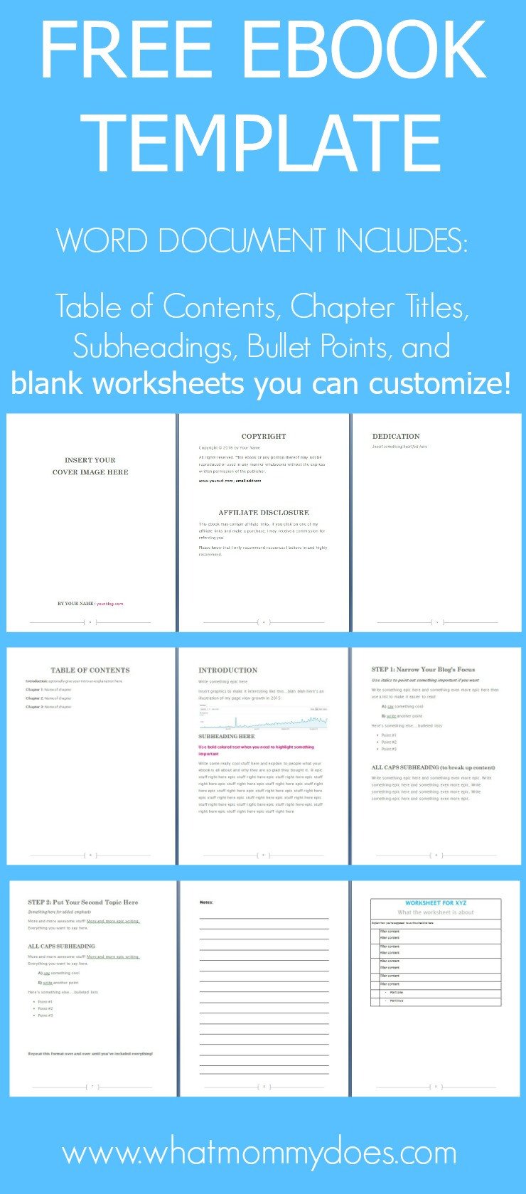 Free Ebook Template Preformatted Word Document What